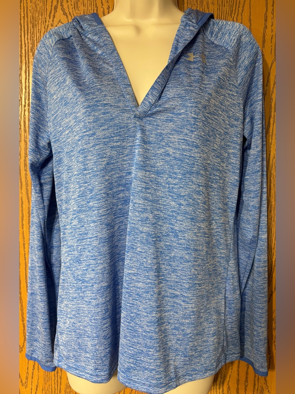 Women’s Under Armour Blue Marled V-Neck Hoodie Sweater
